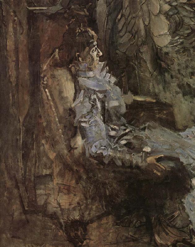 Mikhail Vrubel Lady in a Vilet dress,Portrait of the singer nadezhda zabela-Vrubel oil painting picture